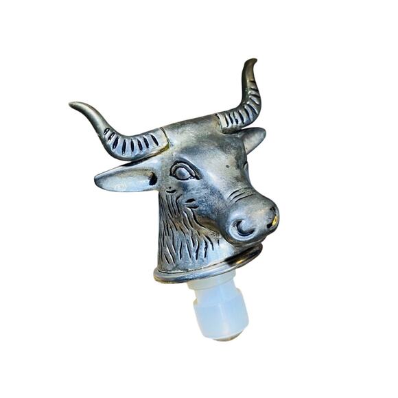 Vintage Neiman Marcus Silver Plated Bull Bottle Stopper - Picture 3 of 6